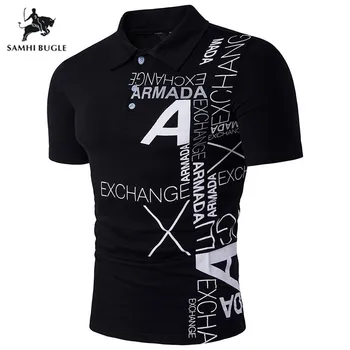

2020 New European style A Letter Printing Polo Shirt Men Lapel Short-sleeved Large size Polo Ralphmen Pol Shirt Polo
