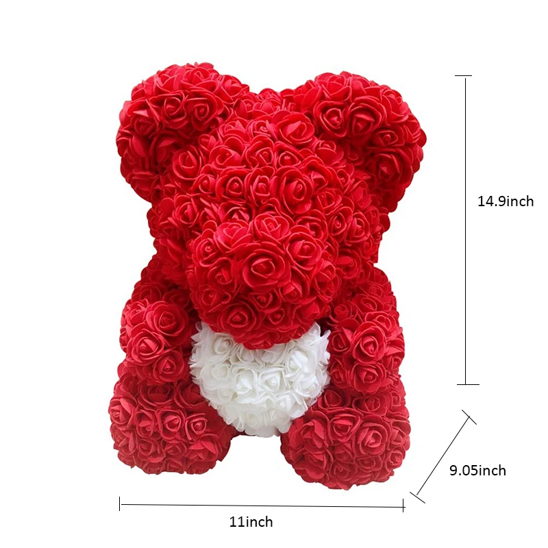 40 см искусственные цветы розы Медведь День Святого Валентина Свадебный фестиваль вечерние подарок DIY Подарок Украшение Коробка ремесел дропшиппинг