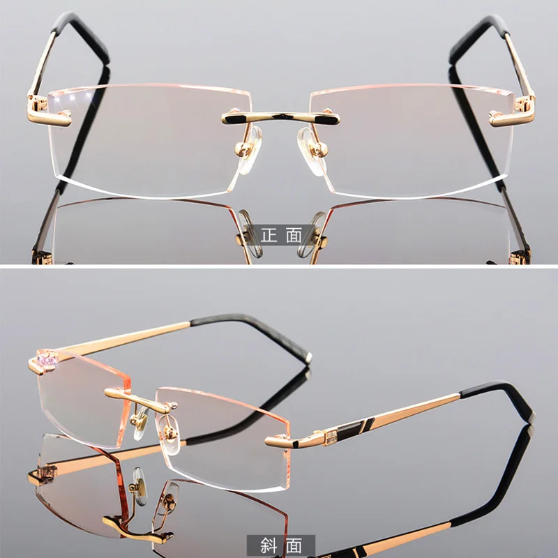 Высокое качество очки для чтения Алмазная резка стекла прозрачные Анти-усталость дальнозоркости очки+ 1,0+ 1,5+ 2,0+ 2,5+ 3,0+ 3,5+ 4,0 - Цвет оправы: Коричневый