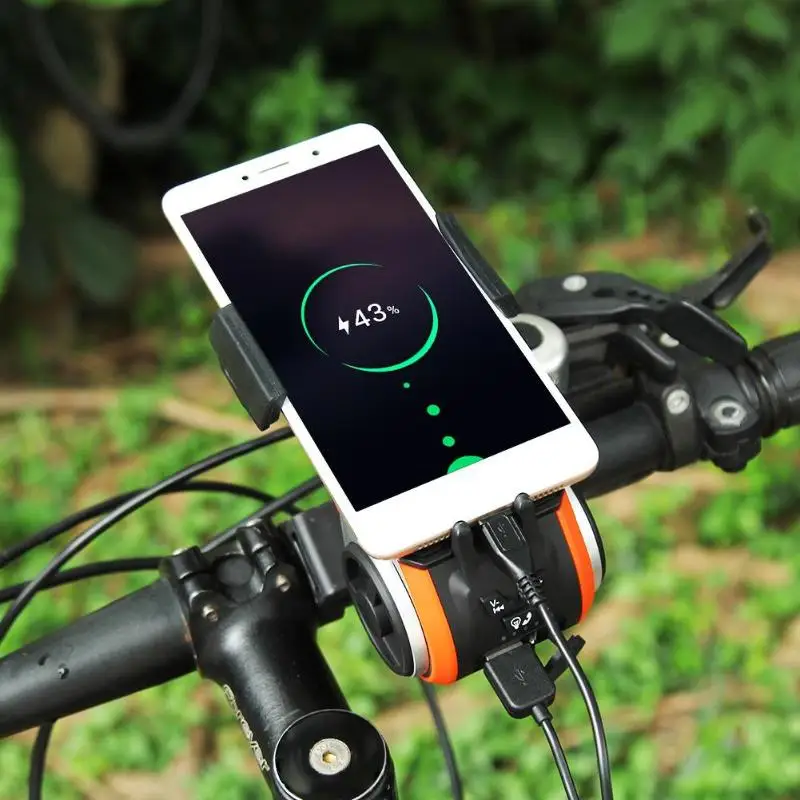 

5 in 1 Bicycle Computer Phone Holder Bluetooth Audio MP3 Player Speaker 4400mAh Power Bank Bell Bike Light