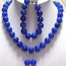 Ювелирные изделия подлинные 12 мм Ожерелье из синего камня браслет серьги наборы> позолоченные часы оптом кварцевый камень CZ Кристалл