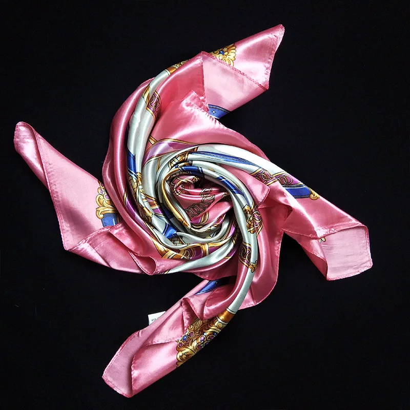 

Noble Silk Scarf women Large Square Scarves New Female Elegant foulard Shawl woman head cover Ladies Wraps 90*90cm