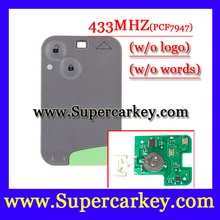 Бесплатная Доставка (1 шт.) 2 кнопки Smart key 433 МГЦ для Renault Laguna espace карта с pcf7947 чип и Аварийный Ключ