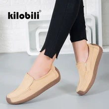 Kilobili/Коллекция года; сезон осень; женская обувь на плоской подошве; черные замшевые лоферы; женские Балетки без застежки; женские оксфорды; водонепроницаемые Мокасины
