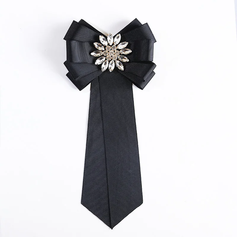 New Bow Crystal Women Brooches Pins Canvas Fabric Bowknot Tie Necktie ...