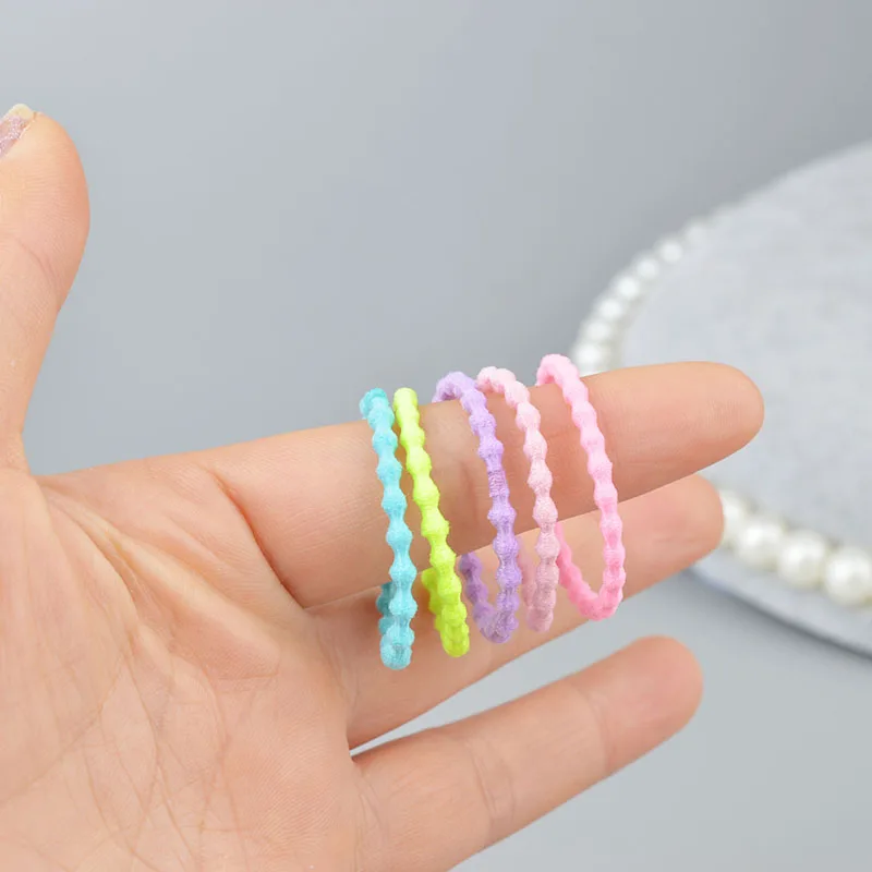 100 pieces Mini Hair Band Fashion Candy Color Rubber Ties Ring Elastic Hair Rope Ponytail Holder For Kids Hair Accessories A342