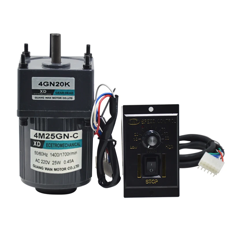 AC220V25W 0 500 об/мин 2M25GN C однофазный редукторный мотор подходит для механического