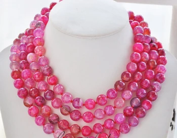 

Jew2828 12mm round pink/red faceted vein bead necklace