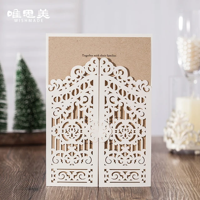 Wishmade 12pcs Lot White Laser Cut Wedding Invitations Birthday Wishmade 12pcs Lot White Laser Cut Wedding Invitations Birthday Party Greeting Cardstock Paper Craft With