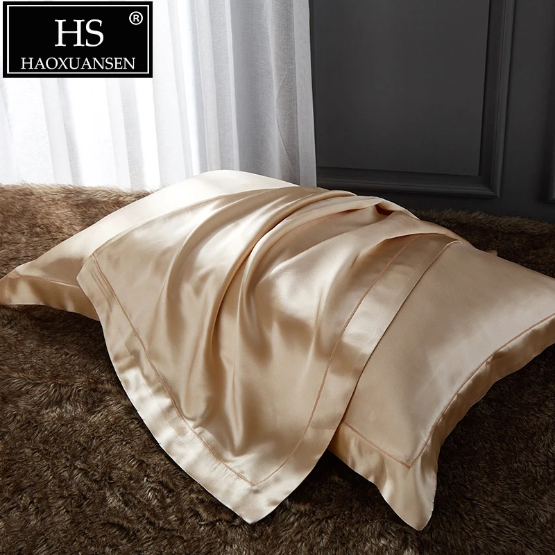 HS 1 Pair Smooth 19 Mommie Real Silk Pillow Cover Pure Mulberry Silk