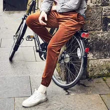 Высокое качество мужские 93% хлопок удобные длинные брюки молодой человек умный Повседневный Ретро супер тонкий коричневый красный темно-синий модные брюки