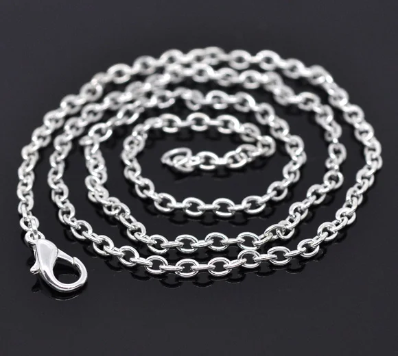 DoreenBeads 12 серебряного цвета застежка карабин ожерелья цепочки 18 дюймов B12716 (B12716)