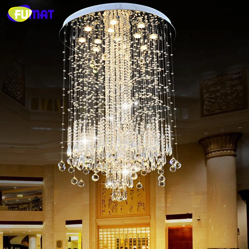 

FUMAT K9 Crystal Chandelier Lights Modern Crystal Chandeliers Lamps For Villa Penthouse Spiral LED K9 Crystal Chandeliers Lamp