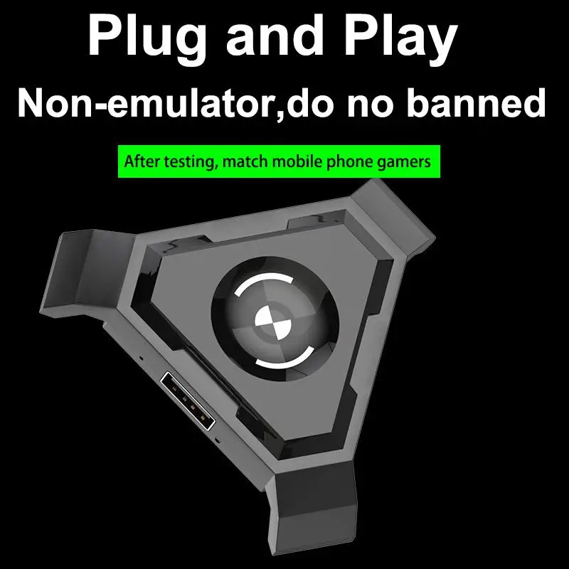  Kuulee PUBG Mobile Gamepad Controller Gaming Keyboard Mouse Converter For Android ios Phone IPAD Bl