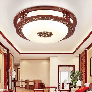 

LED Chinese Wooden Acrylic Red Round LED Lamp.LED Light.Ceiling Lights.LED Ceiling Light.Ceiling Lamp For Foyer Bedroom