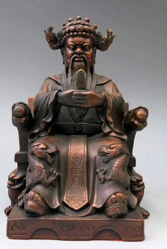 

xd 003398 6" Chinese Bronze Copper Buddhism blessing Dragon Buddha sculpture Statue