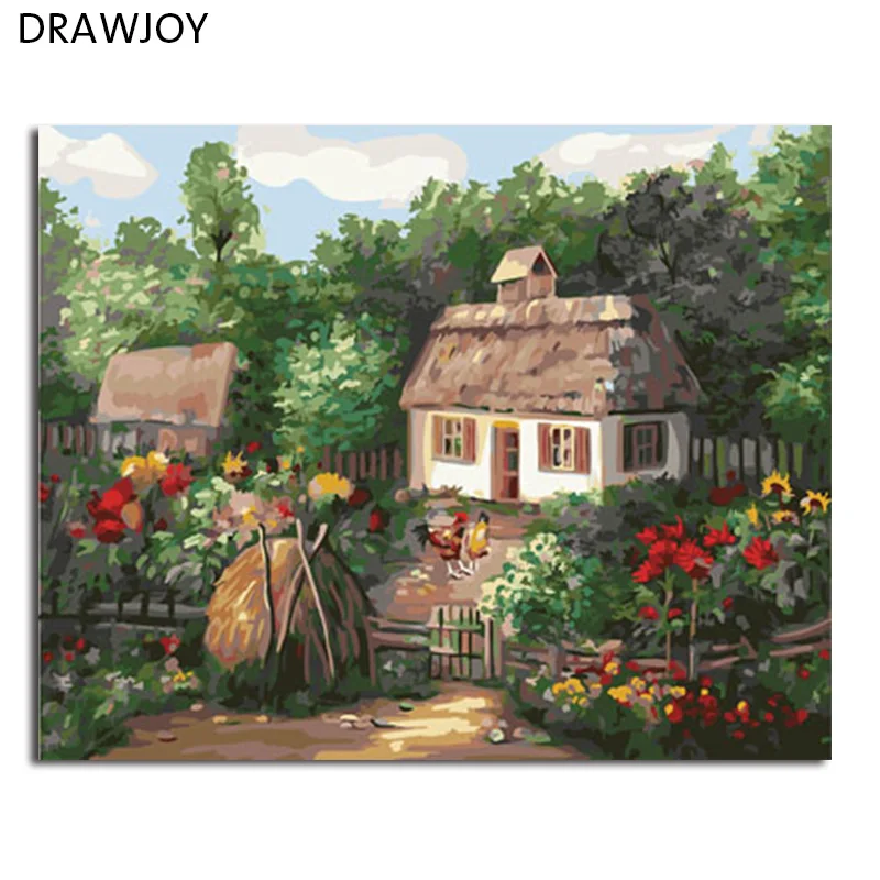 

DRAWJOY Landscape Framed DIY Painting By Numbers Wall Art Acrylic Oil Canvas Paintings Home Decor For Living Room Wall