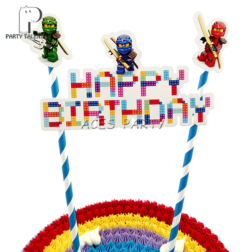 1 Set Ninjago Ninja Tema Topper Per Ragazze Bambino Bambini Festa Di