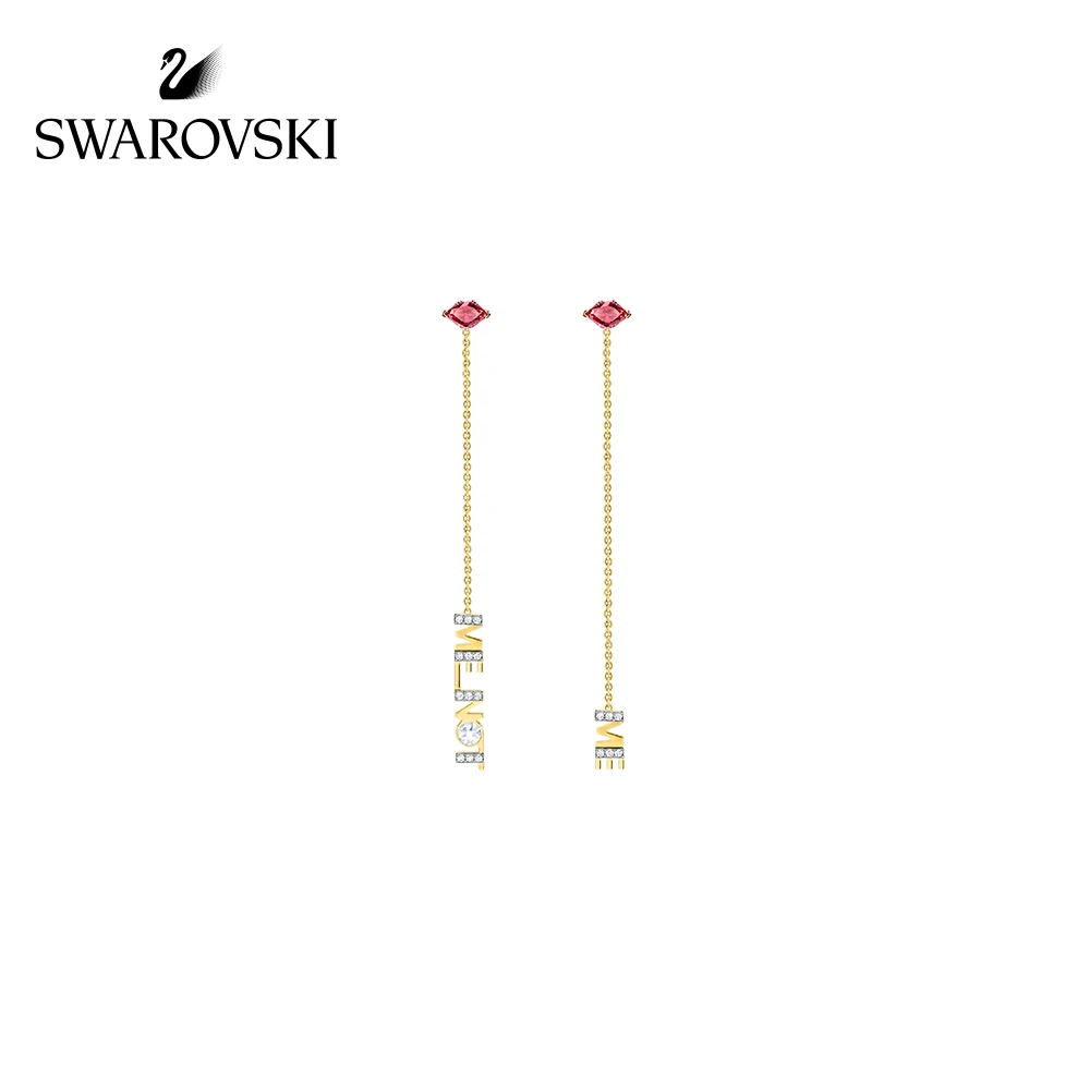 

Original Genuine Swarovski MELT YOUR HEART Romantic letters ear stud long earring women crystal earrings 5446014