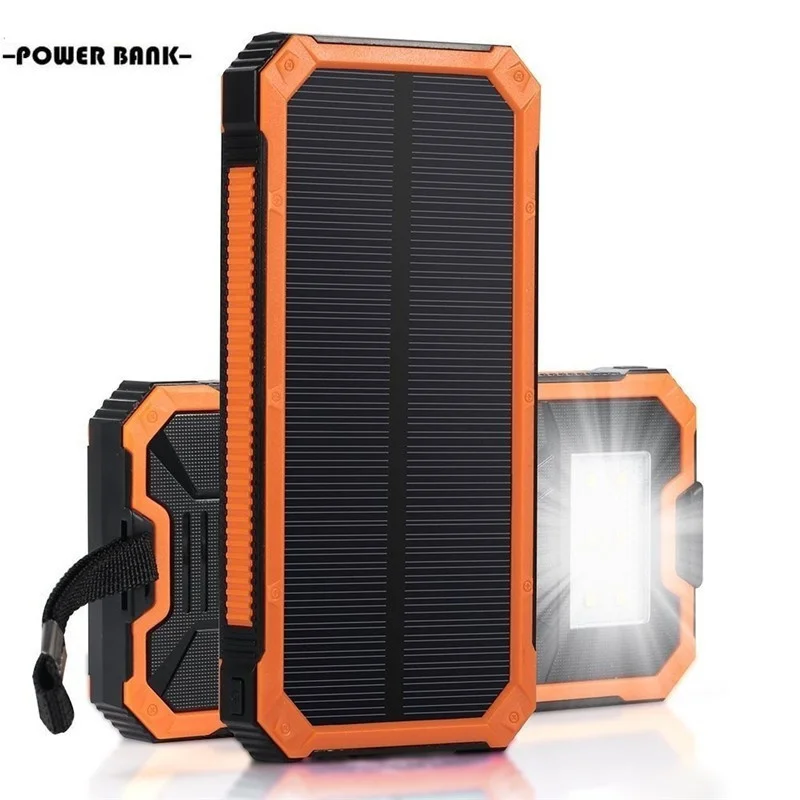 High capacity Solar Power bank Mobile Phone Power Bank Cell Portable Charger Battery External