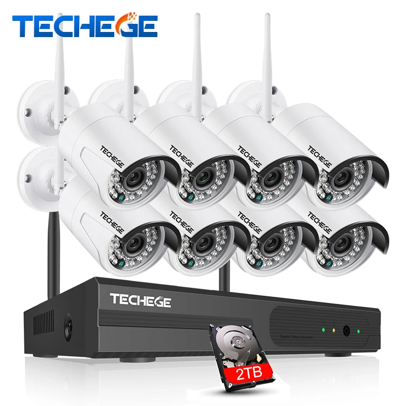 CCTV System 720P 8ch HD Wireless NVR kit Outdoor IP66 Night Vision IP