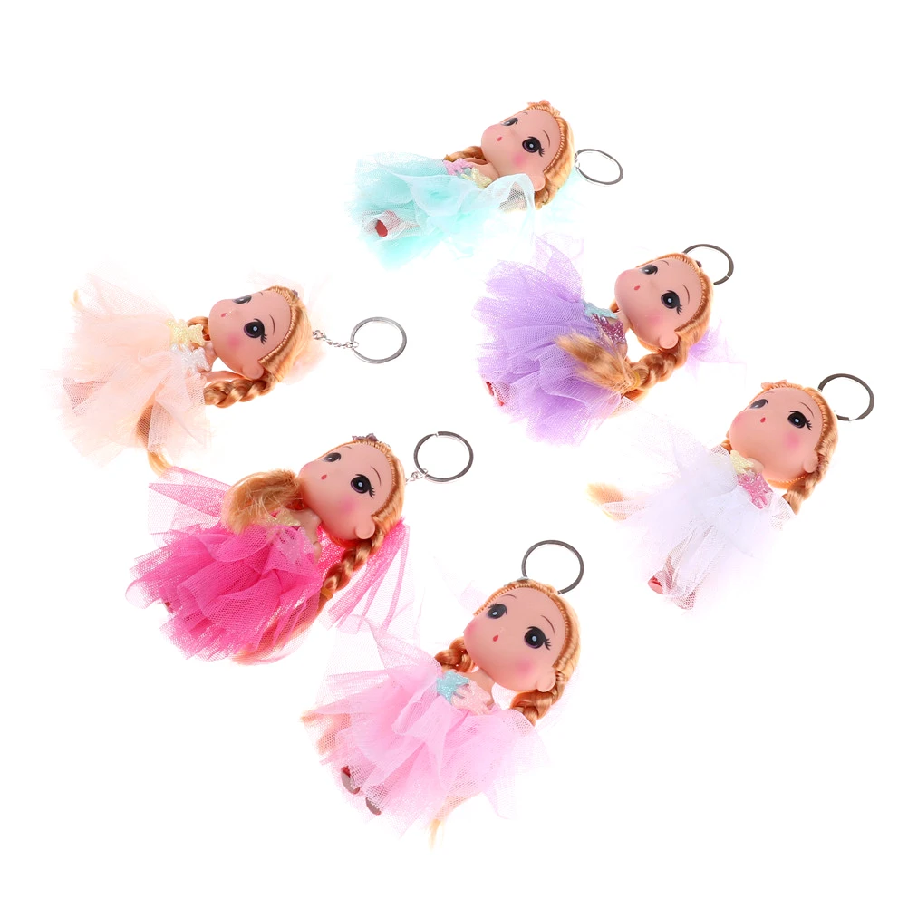 12CM Toys Soft Interactive Baby Dolls Toy Key Chain, Doll Keychain for