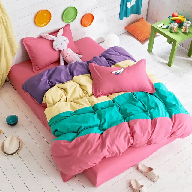 four color four pieces do not fade no pilling bed linen bedding aloe bed sheets pilling