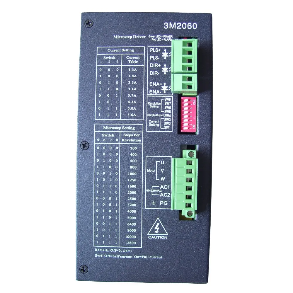 

3pcs/lot 3 phase stepper motor driver 3M2060 for NEMA 34 /42/ 51 stepper motor with 80-220VAC input / output 1.3A - 5.6A