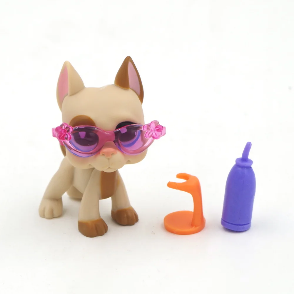 

Figure Great Dane Dog Dot Light Brown Ear Blue Eye LPS #1647 3 Sets