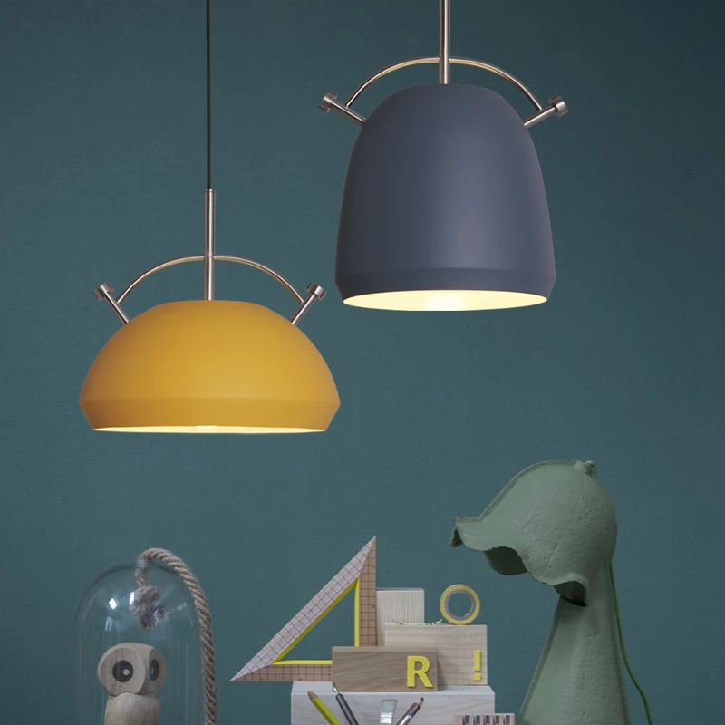

Fashion Colorful Modern Wood Pendant Lights Lamparas Minimalist design shade Luminaire Dining Room Lights Pendant Lamp