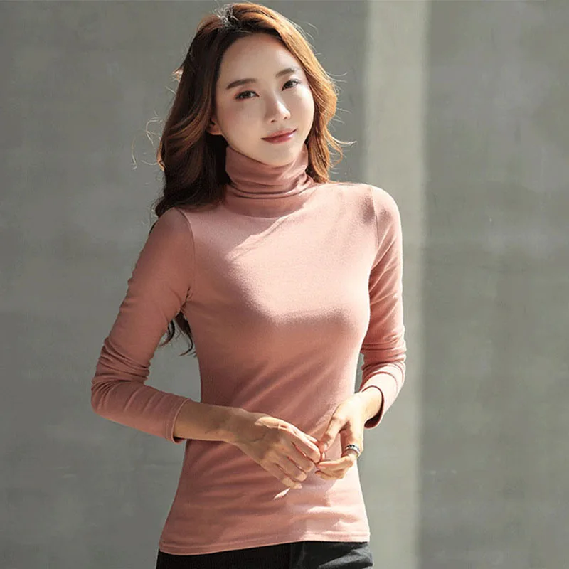 2019 корейская Весенняя версия женский свитер сплошной цвет Повседневный свободный свитер с высоким воротником длинный рукав свитер cc23