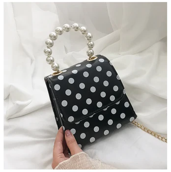 

Mini Pearl Poka Dot Bag 2019 New Fashion Street Single Simple Design Clear Shoulder Slant Bag Sequins Star Chain Handbag