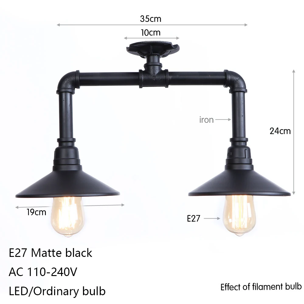 Винтаж ар-деко роспись промышленных потолочный лампы E27 светодио дный 220 В водопровод потолочные светильники для гостиной, спальни исследование кафе-бар