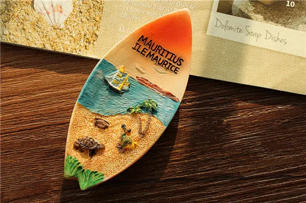 Mauritius Tourist Souvenir Canoe Seaside figure fridge magnet - 2