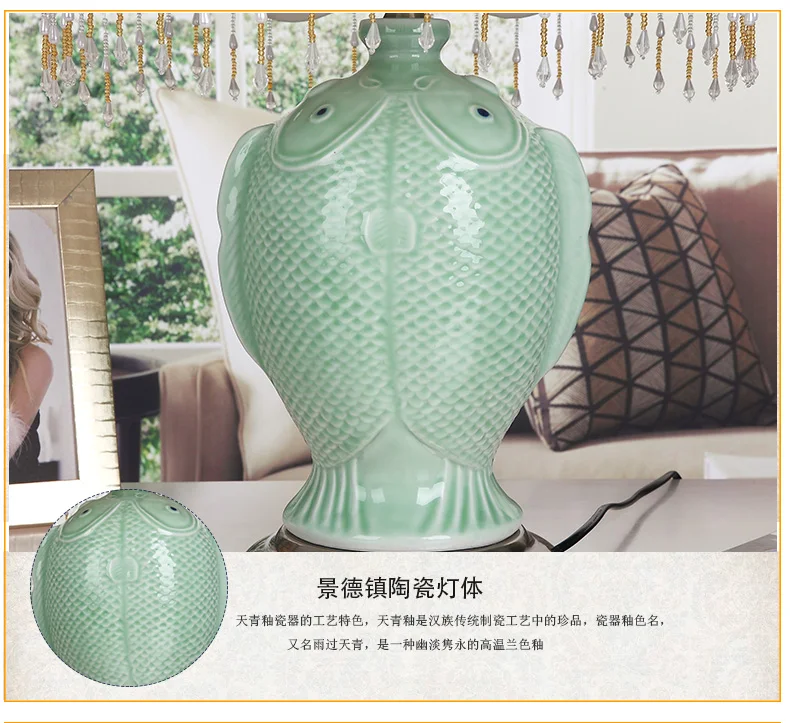 China Antique Living Room Vintage Table Lamp Porcelain Ceramic Table Lamp wedding decoration colorful table lamp (5)