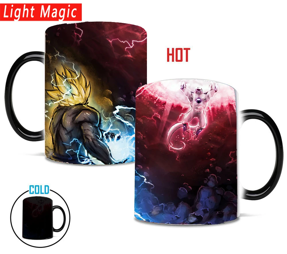 

Super Saiyan Goku vs Frieza dragon ball Z magic mug 350ml coffee mugs heat sensitive cups best gift mug