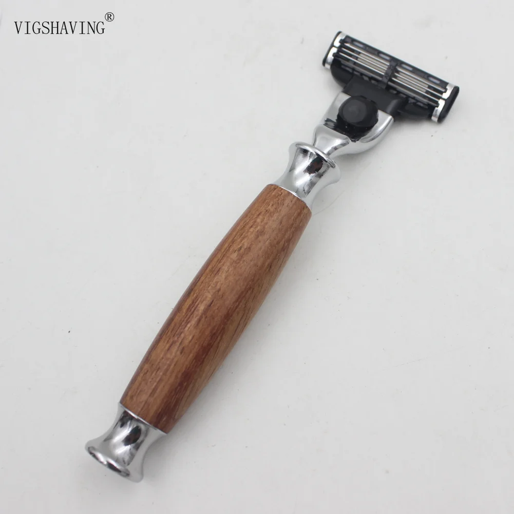 VIGSHAVING Роскошный Черный барсук для мужчин с деревянной ручкой для бритья и бритвенный набор