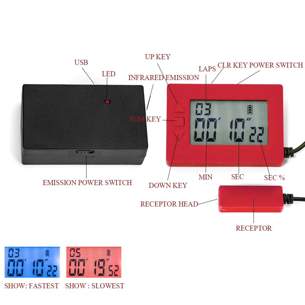 Одобренный CE V3 Lap Timer комплект 10 дюймового интервального рекордера с инфракрасным