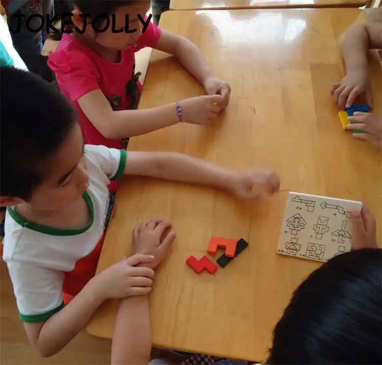 Новый деревянный пазл Tangram Brain Teaser обучающая игра для детей детские игрушки пазлы