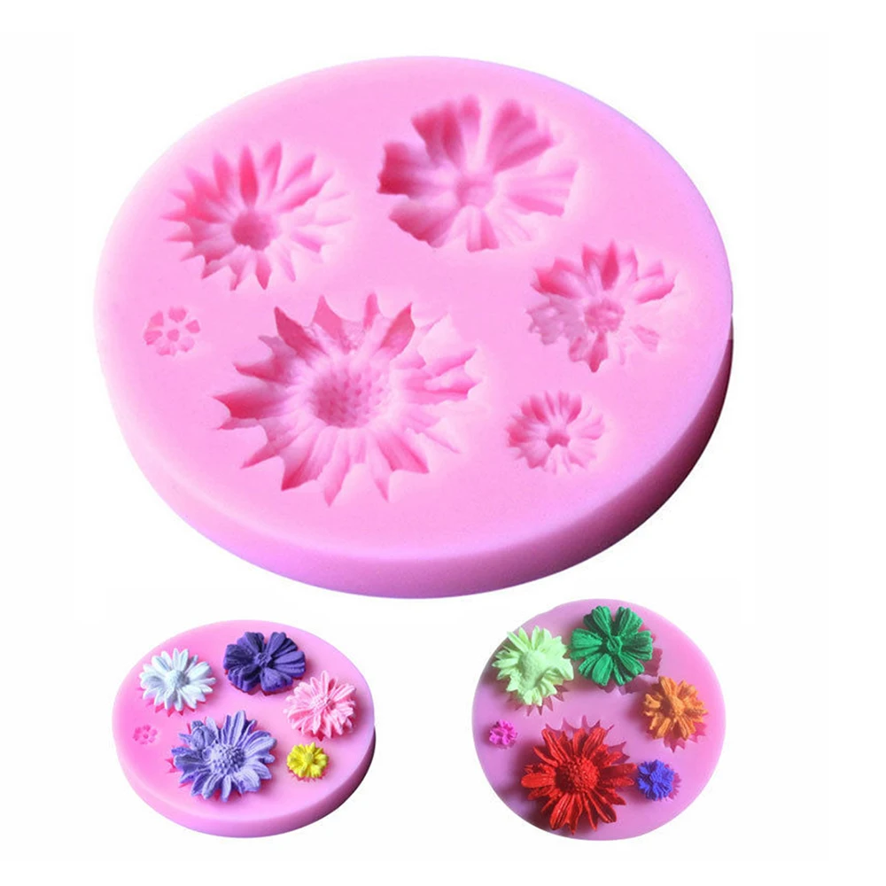 German Cornflower Candy Daisy Flower Chocolate Soap Mould DIY Cake Decorating Tool Silicone Foudant Cake Molds Set Jello