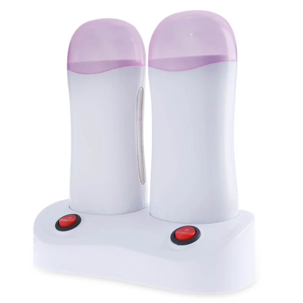 

Kemei 2pcs Wax Heater 100ML Portable Electric Rolling Cartridge Depilatory Heater Waxing Paper Hair Removal For Women Men