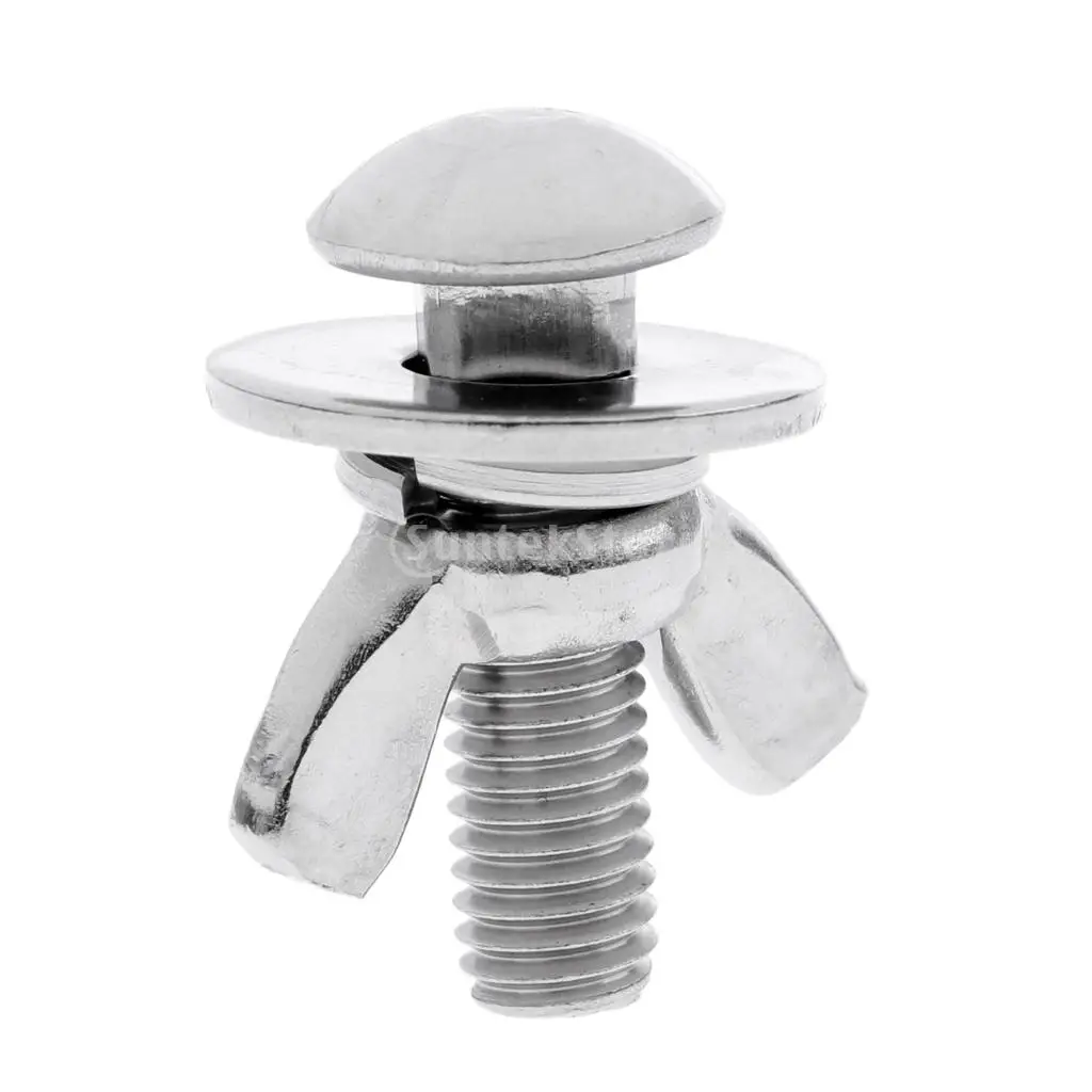 Marine Grade 316 Stainless Steel M8x35mm Thread Wingnut Butterfly Screws Bolts Fixing Parts for Scuba Tech Diving Backplate
