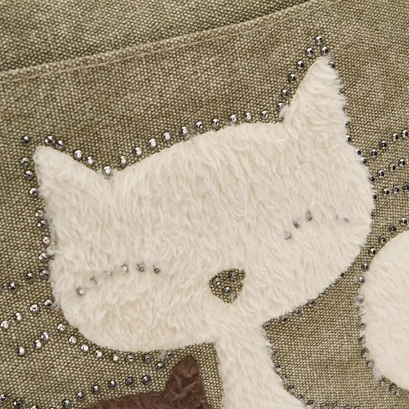 Милая парусиновая сумка с милым котом для девушек, Женская Повседневная сумка большой емкости, женская переносная однотонная сумка на плечо на молнии, Bolsos S1798