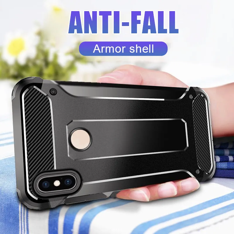 

Luxury Armor Hard Full Shockproof Case On The For Xiaomi Redmi 7 Note 6 7 Pro 5 Plus Pocophone F1 Cover Silicone Shockproof Case