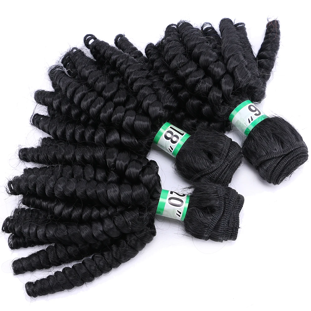 3 штуки один набор Funmi вьющиеся волосы для наращивания 16 18 20 дюймов 613# пряди волос высокотемпературные синтетические волосы плетение, вьющиеся волосы