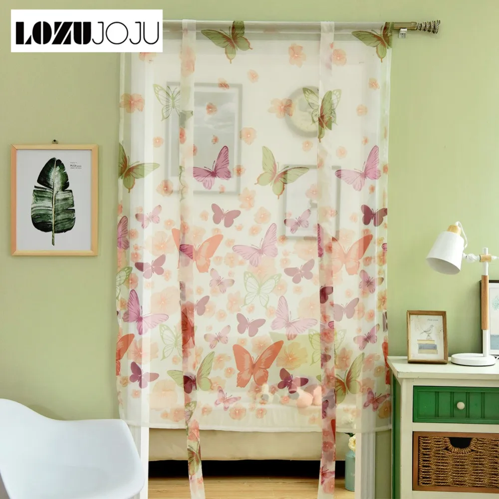 Buy LOZUJOJU Sheer modern curtains Kitchen window