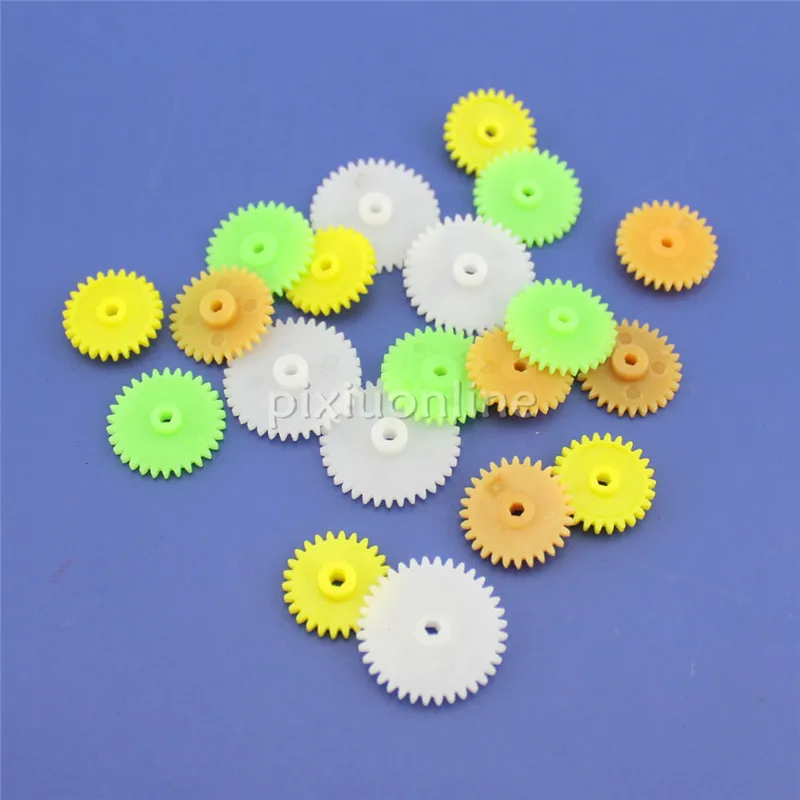 20pcs/pack J169 1.8mm Hex Mixture Gear Package contain 20/28/30/36T Four Colors Gear 0.5 Modules DIY Parts Russia
