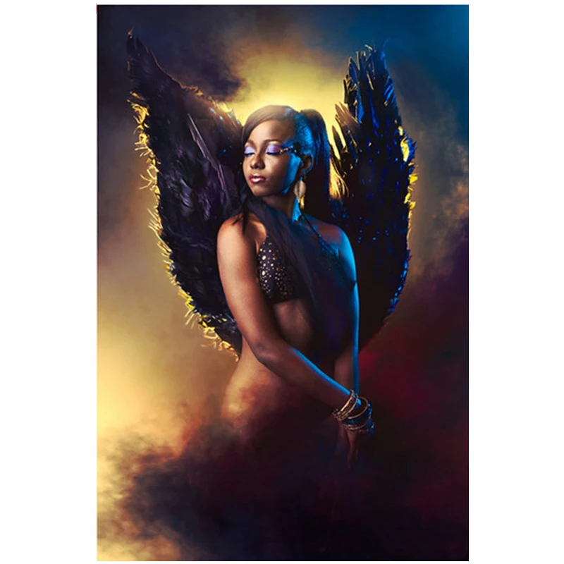 

Diy 5D Full Square Round Diamond Embroidery African woman Angel Girl Diamond Painting Cross Stitch HobbiesZP-1906