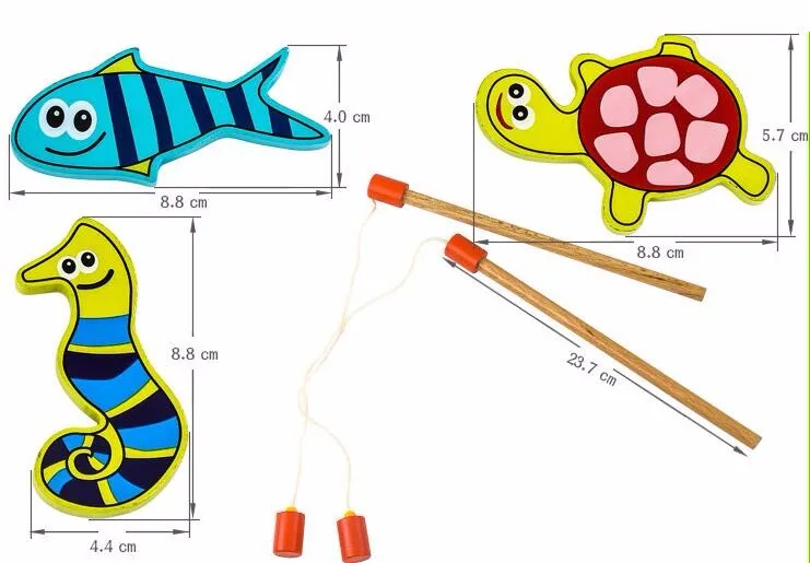 1 Набор доска для рыбалки деревянная многофункциональная морская Краб черепаха головоломка с рыбой Дошкольное магнитное рыболовное игрушка для детей игрушки