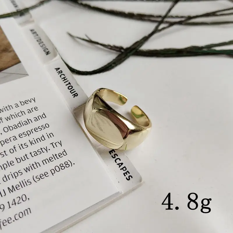 Silvology глянцевые Квадратные золотые кольца 925 в скандинавском стиле простые корейские кольца из стерлингового серебра 925 пробы для женщин элегантные ювелирные изделия подарок - Цвет камня: Silver